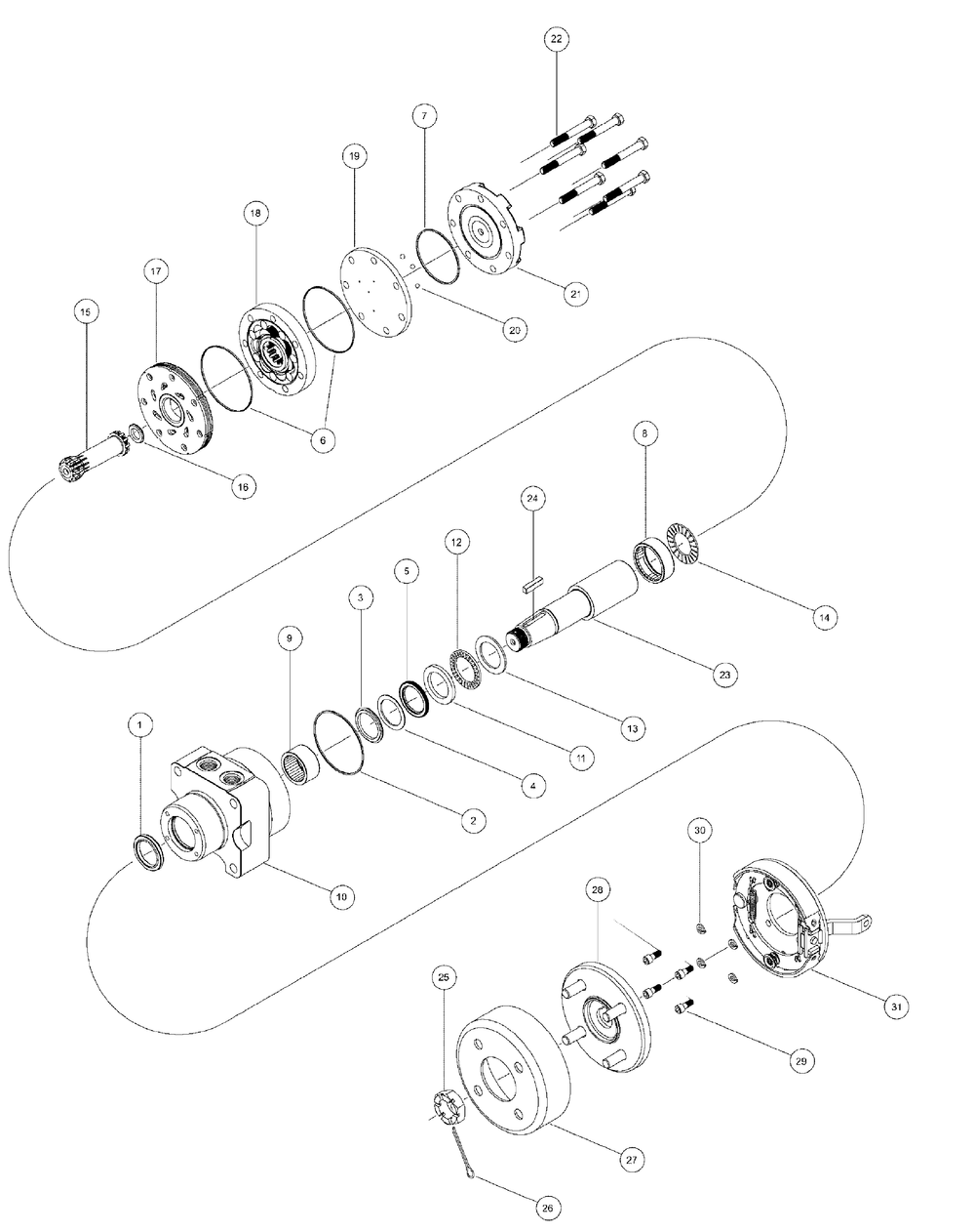 Wheel Motors (White) Diagram and Parts List for M60-KH (53BH8CT6050-27HP-OHV)(2009 & Before) Cub Cadet Lawn Tractor